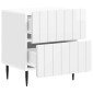 vidaXL Κομοδίνο Γυαλιστερό Λευκό 43 x 34,5 x 49,5 εκ