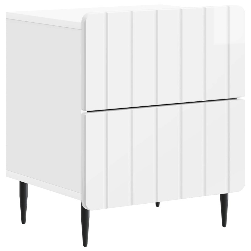 vidaXL Κομοδίνο Γυαλιστερό Λευκό 43 x 34,5 x 49,5 εκ