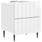 vidaXL Κομοδίνο 2 τεμ. Γυαλιστερό Λευκό 43 x 34,5 x 49,5 εκ