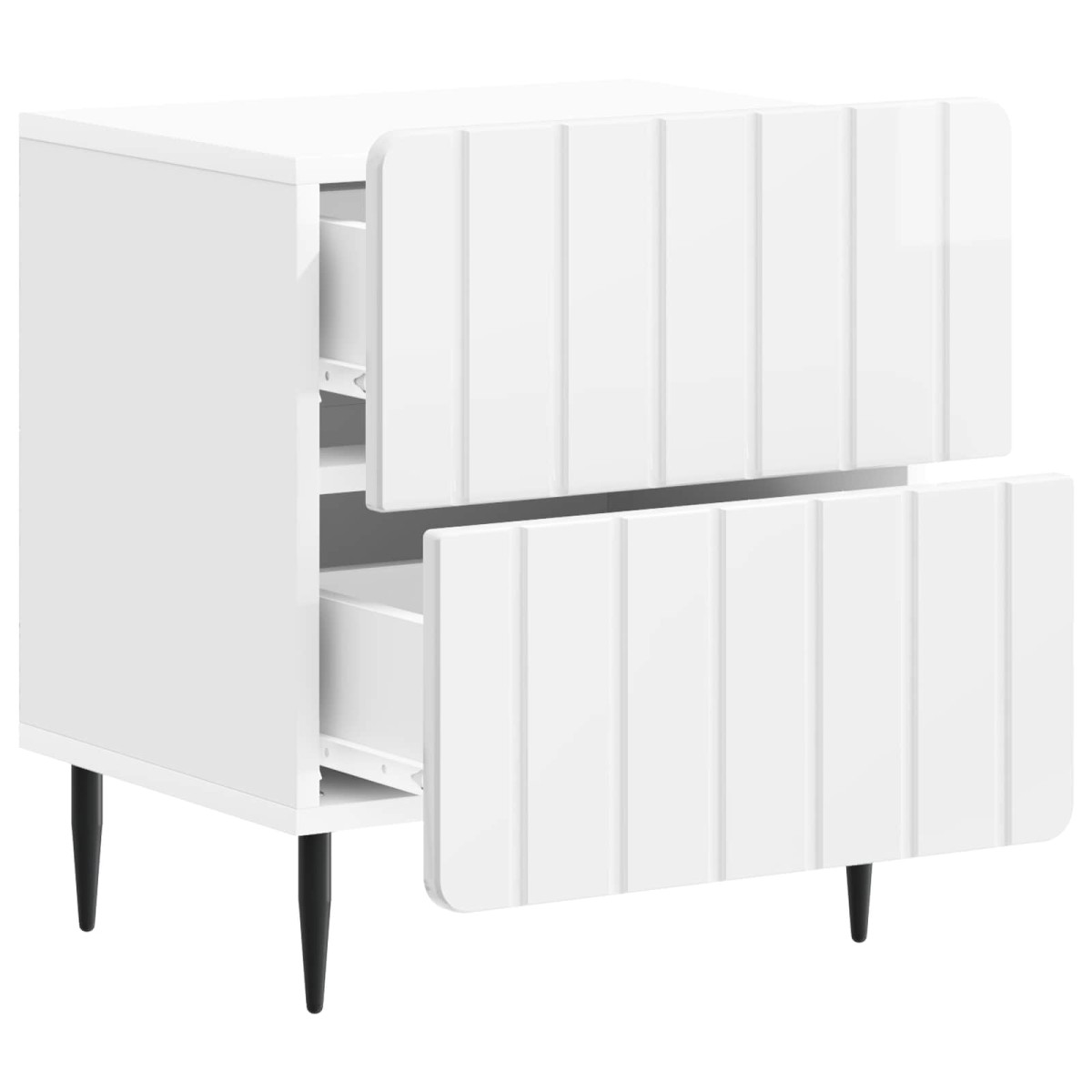 vidaXL Κομοδίνο 2 τεμ. Γυαλιστερό Λευκό 43 x 34,5 x 49,5 εκ