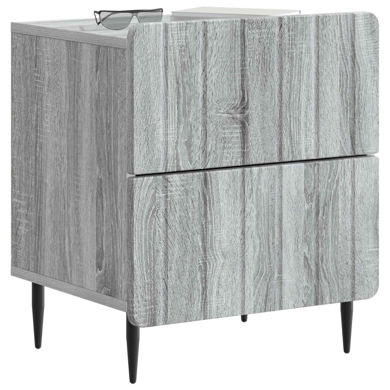 vidaXL Κομοδίνο Γκρι Sonoma 43 x 34,5 x 49,5 εκ Επεξεργασμένο Ξύλο