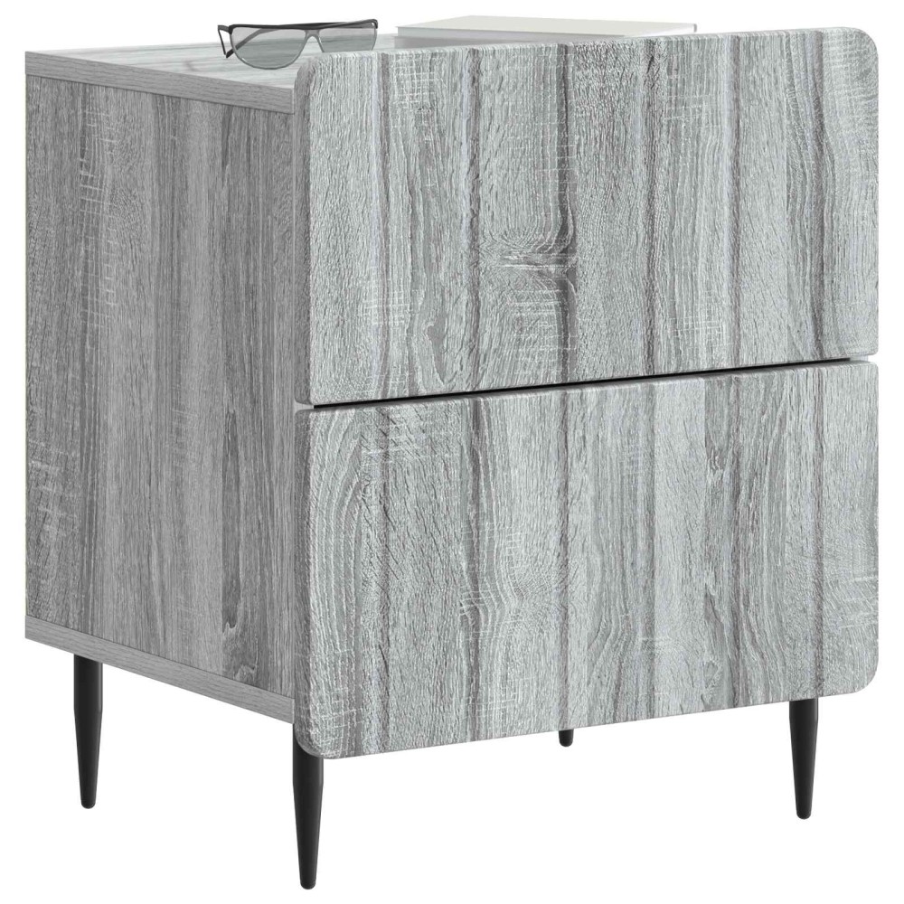 vidaXL Κομοδίνο 2 τεμ. Γκρι Sonoma 43 x 34,5 x 49,5 εκ