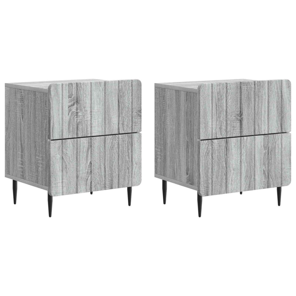 vidaXL Κομοδίνο 2 τεμ. Γκρι Sonoma 43 x 34,5 x 49,5 εκ