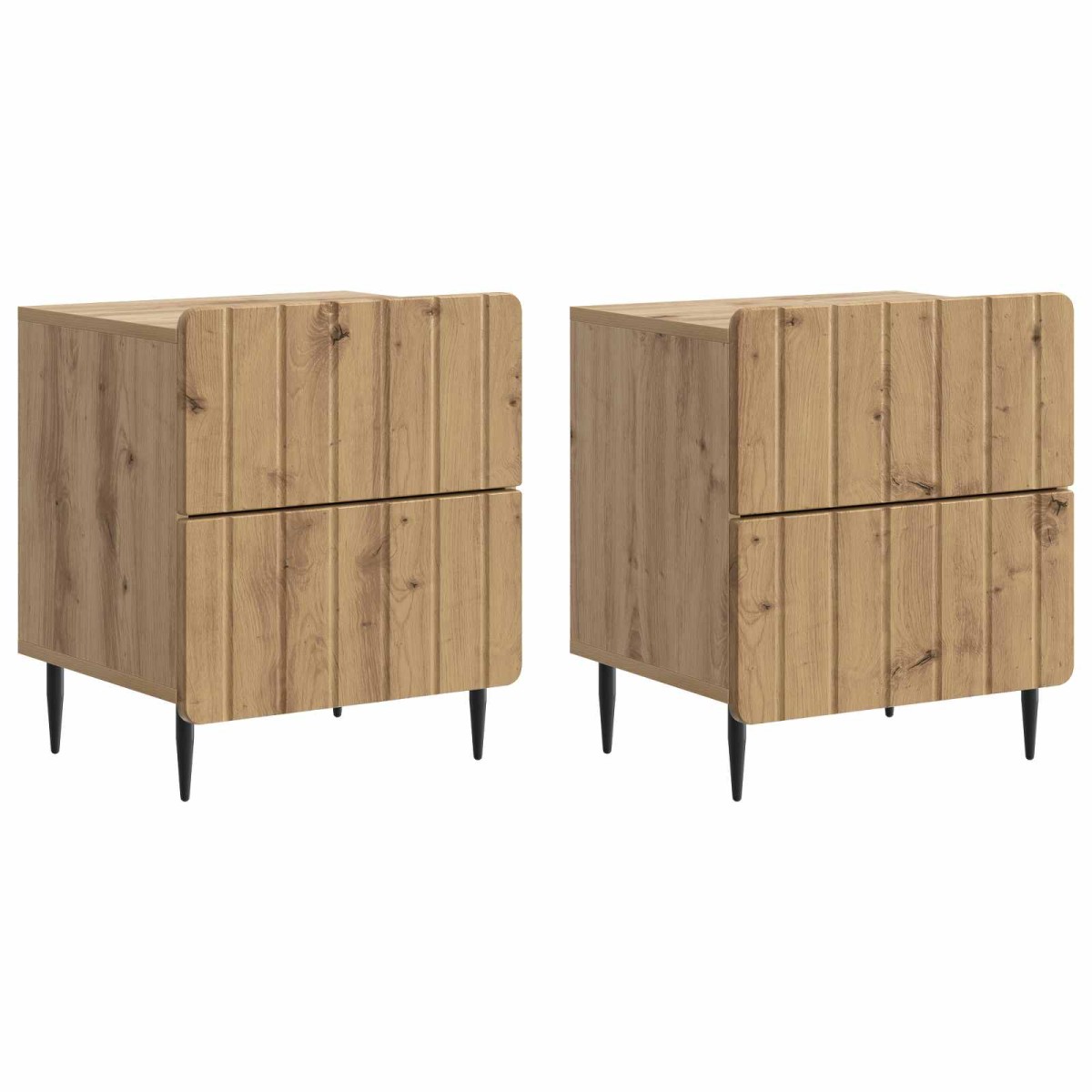 vidaXL Κομοδίνο 2 τεμ. Artisan Δρυς 43 x 34,5 x 49,5 εκ
