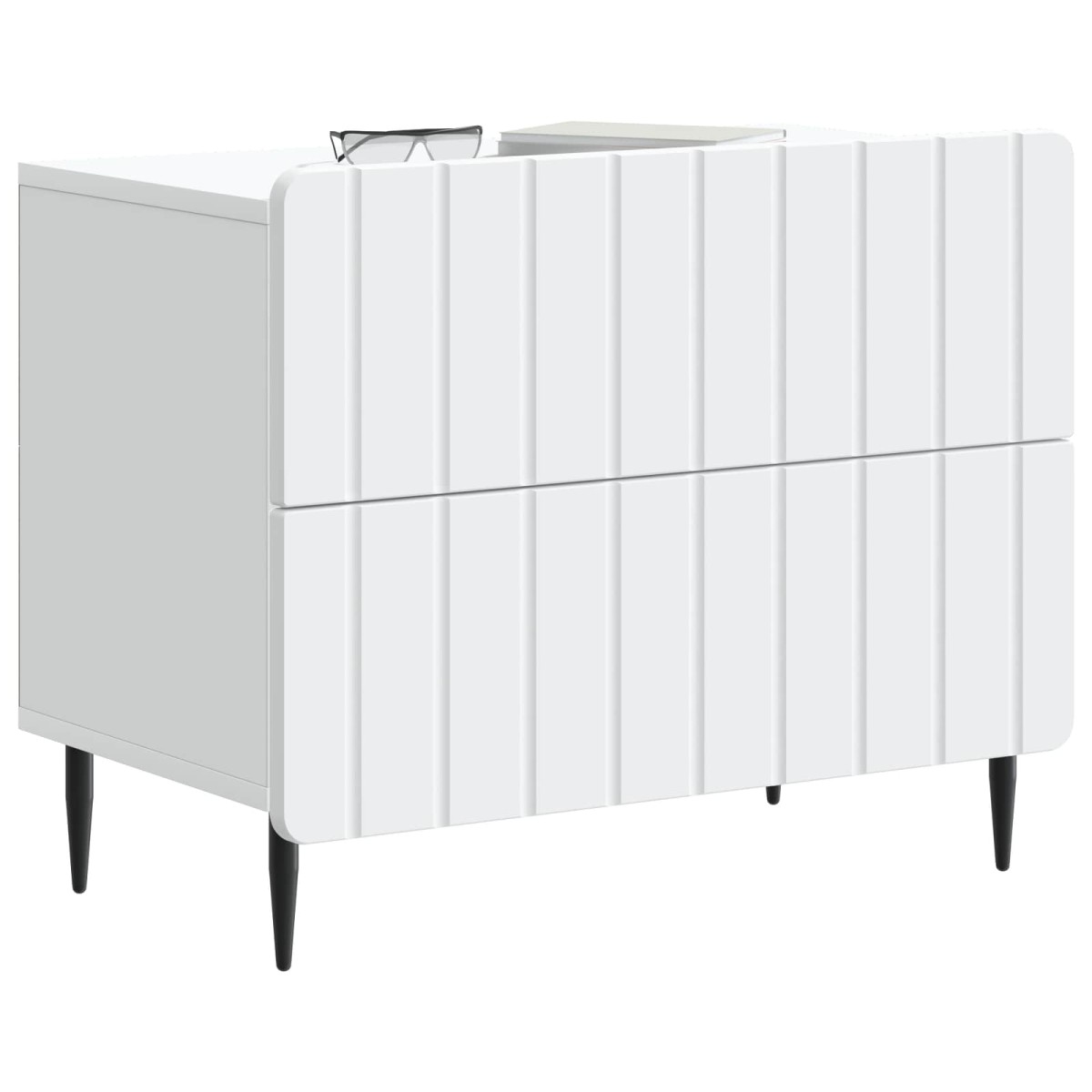 vidaXL Κομοδίνο Λευκό 62 x 34,5 x 49,5 εκ. Επεξεργασμένο Ξύλο