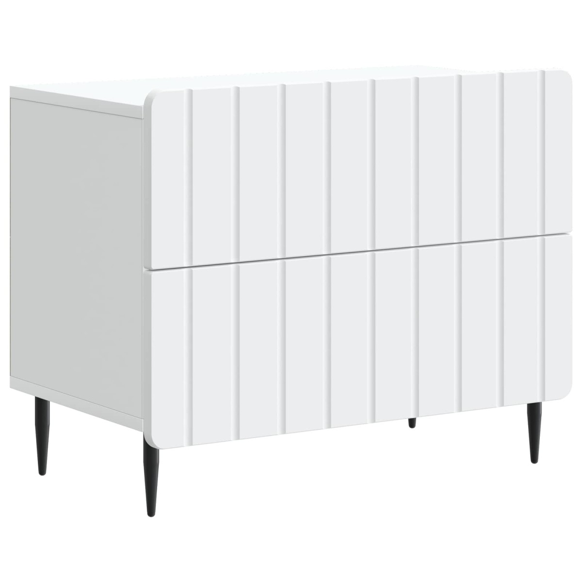 vidaXL Κομοδίνο Λευκό 62 x 34,5 x 49,5 εκ. Επεξεργασμένο Ξύλο