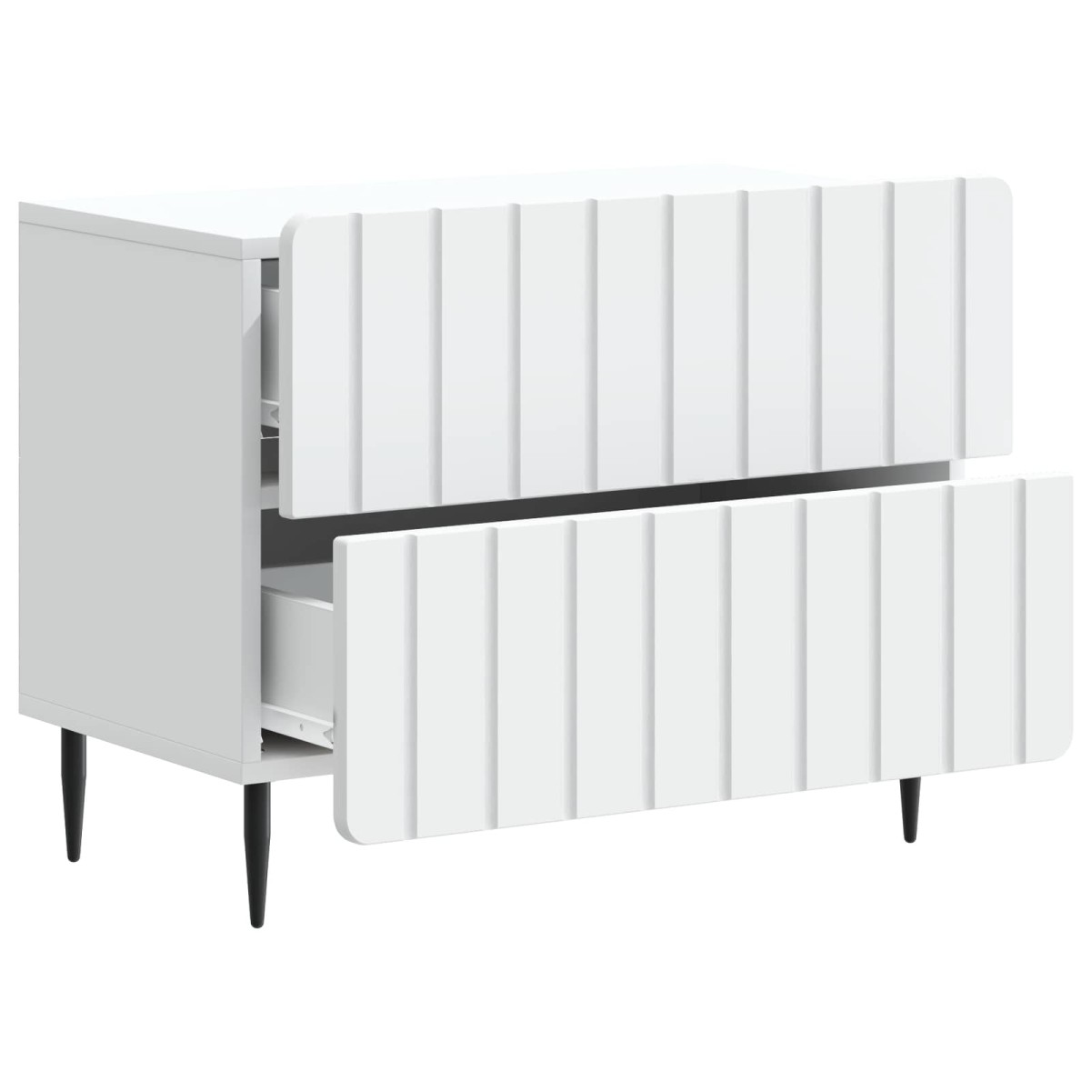 vidaXL Κομοδίνο Λευκό 62 x 34,5 x 49,5 εκ. Επεξεργασμένο Ξύλο