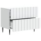 vidaXL Κομοδίνο Λευκό 62 x 34,5 x 49,5 εκ. Επεξεργασμένο Ξύλο