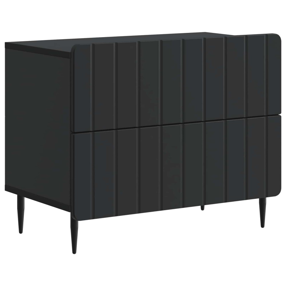 vidaXL Κομοδίνο Μαύρο 62 x 34,5 x 49,5 εκ. Επεξεργασμένο Ξύλο
