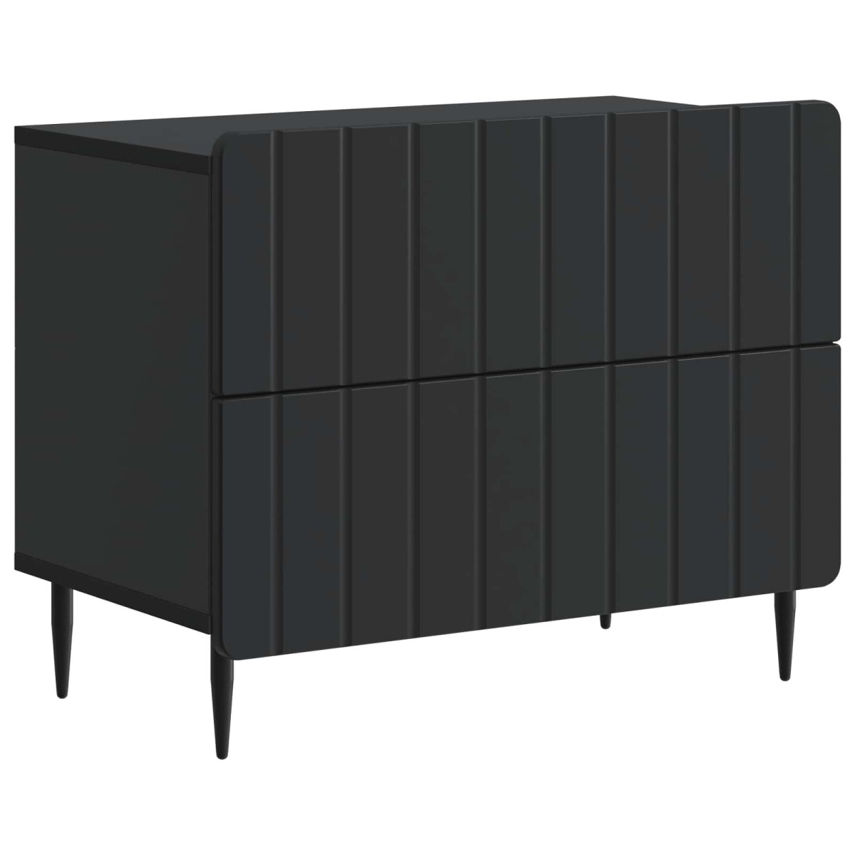 vidaXL Κομοδίνο Μαύρο 62 x 34,5 x 49,5 εκ. Επεξεργασμένο Ξύλο