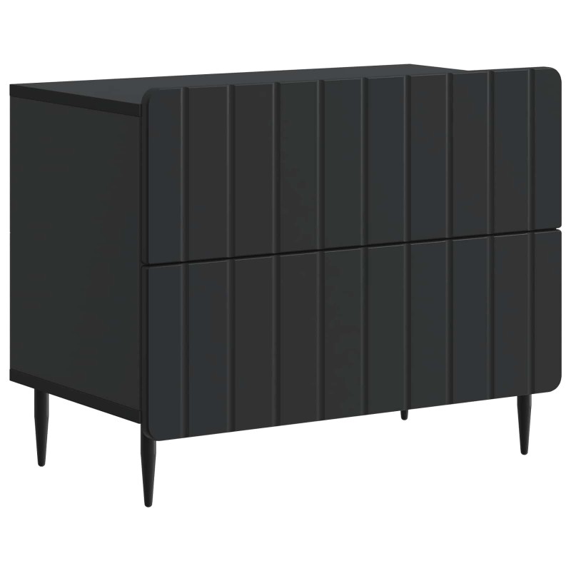 vidaXL Κομοδίνο Μαύρο 62 x 34,5 x 49,5 εκ. Επεξεργασμένο Ξύλο