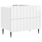 vidaXL Κομοδίνο Γυαλιστερό Λευκό 62 x 34,5 x 49,5 εκ.