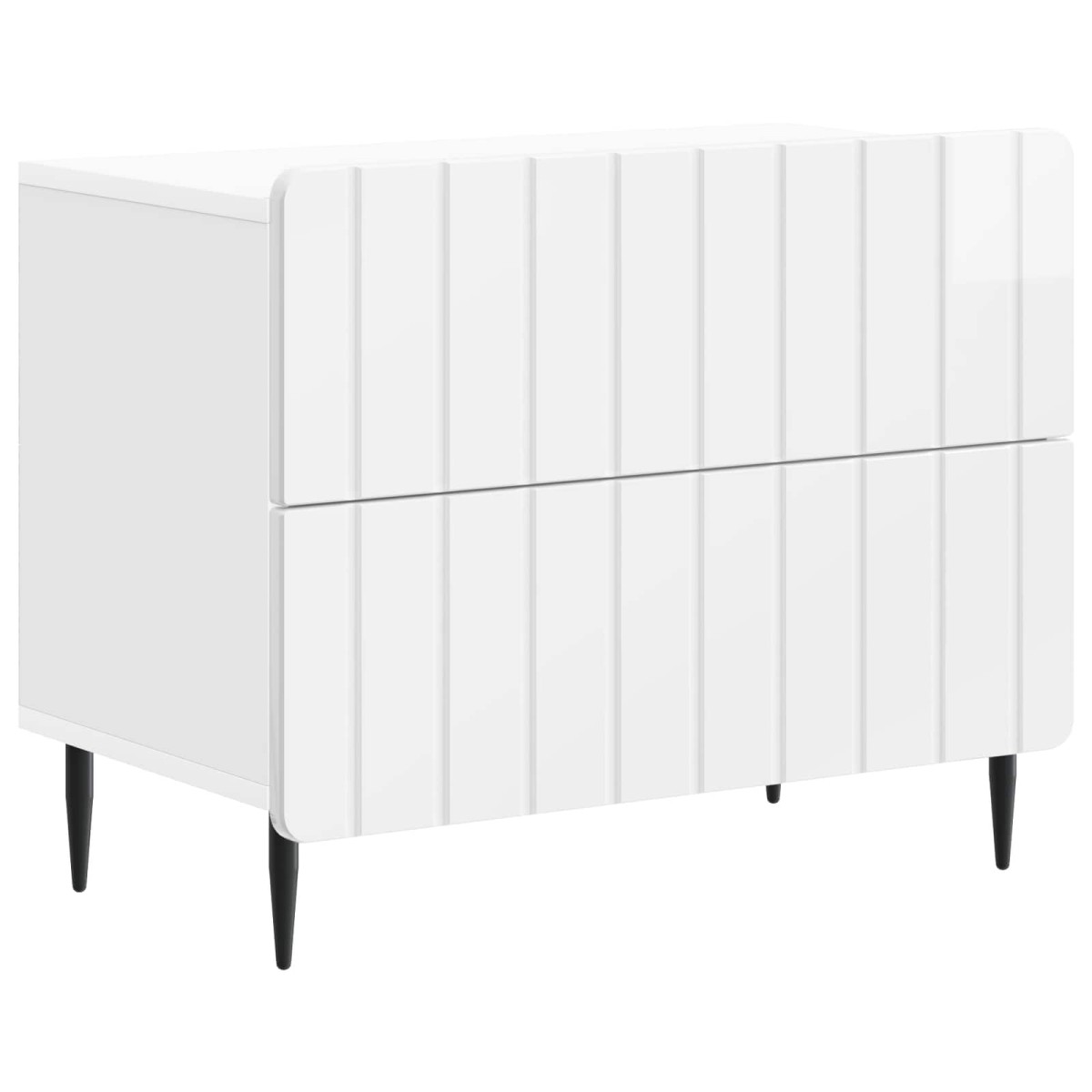 vidaXL Κομοδίνο Γυαλιστερό Λευκό 62 x 34,5 x 49,5 εκ.