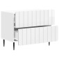 vidaXL Κομοδίνο Γυαλιστερό Λευκό 62 x 34,5 x 49,5 εκ.