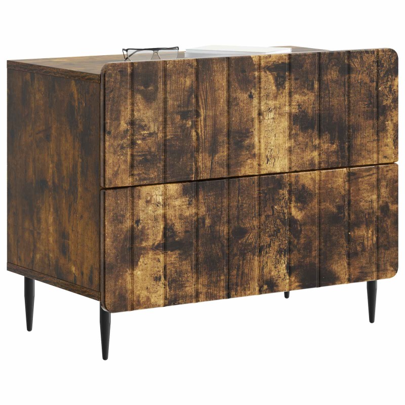 vidaXL Κομοδίνο Καπνισμένο Ξύλο Δρυός 62 x 34,5 x 49,5 εκ.