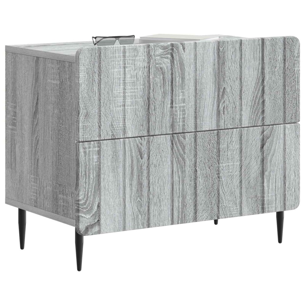 vidaXL Κομοδίνο Γκρι Sonoma 62 x 34,5 x 49,5 εκ. Επεξεργασμένο Ξύλο
