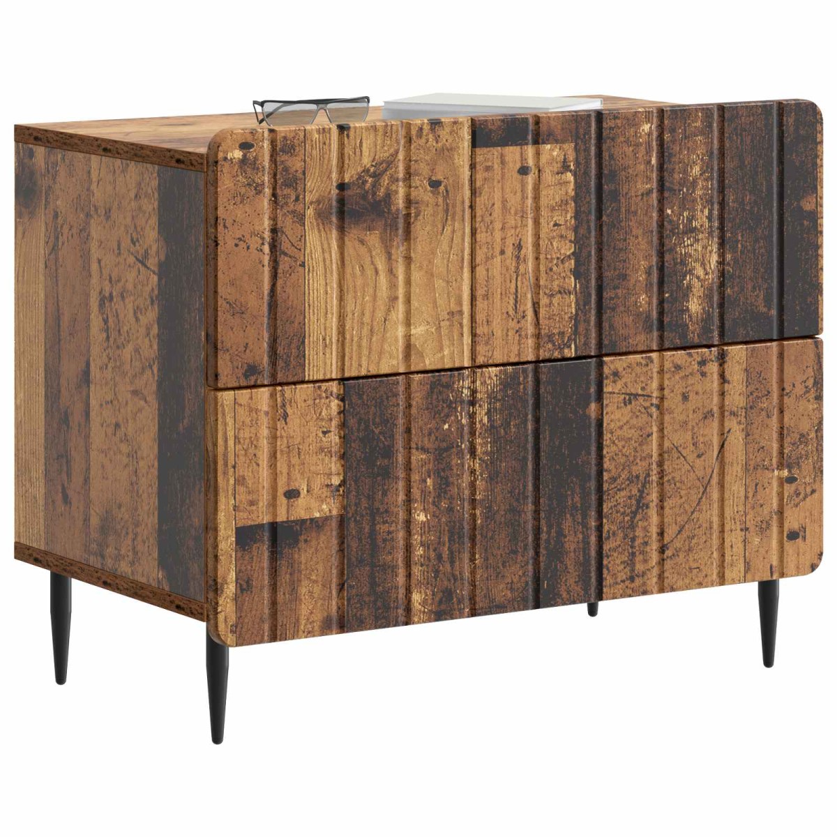 vidaXL Κομοδίνο Παλαιωμένο ξύλο 62 x 34,5 x 49,5 εκ.