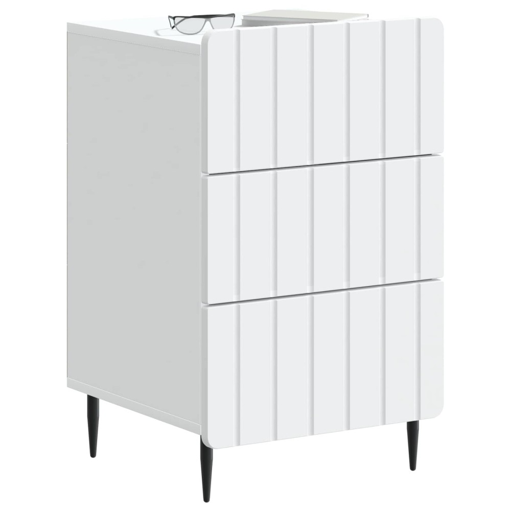 vidaXL Κομοδίνο με συρτάρι Λευκό 43x 41 x 68 εκ Επεξεργασμένο Ξύλο