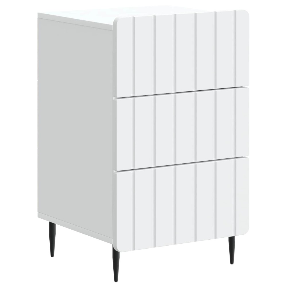 vidaXL Κομοδίνο με συρτάρι Λευκό 43x 41 x 68 εκ Επεξεργασμένο Ξύλο