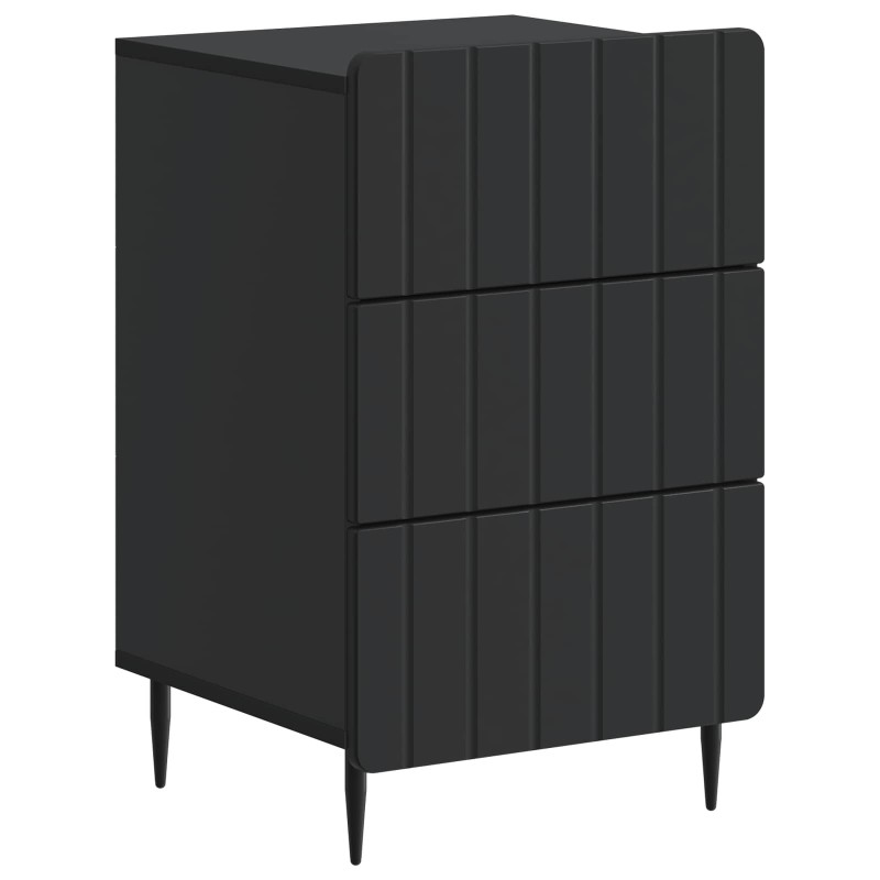 vidaXL Κομοδίνο με συρτάρι Μαύρο 43x 41 x 68 εκ Επεξεργασμένο Ξύλο