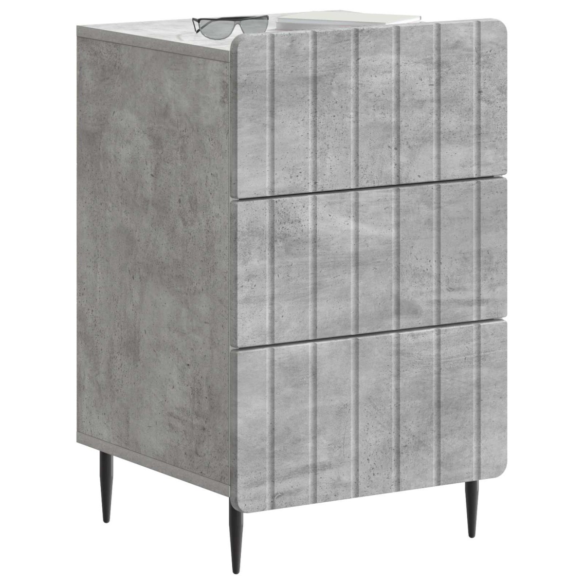 vidaXL Κομοδίνο Γκρι Σκυροδέματος 43x 41 x 68 εκ Επεξεργασμένο Ξύλο