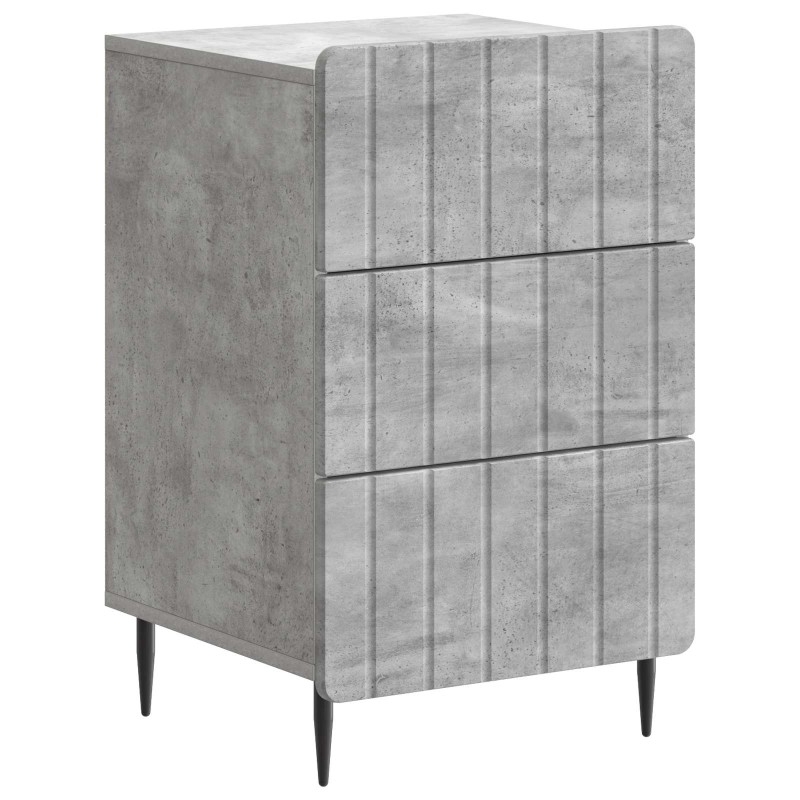 vidaXL Κομοδίνο Γκρι Σκυροδέματος 43x 41 x 68 εκ Επεξεργασμένο Ξύλο