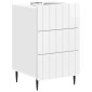 vidaXL Κομοδίνο Γυαλιστερό Λευκό 43x 41 x 68 εκ Επεξεργασμένο Ξύλο