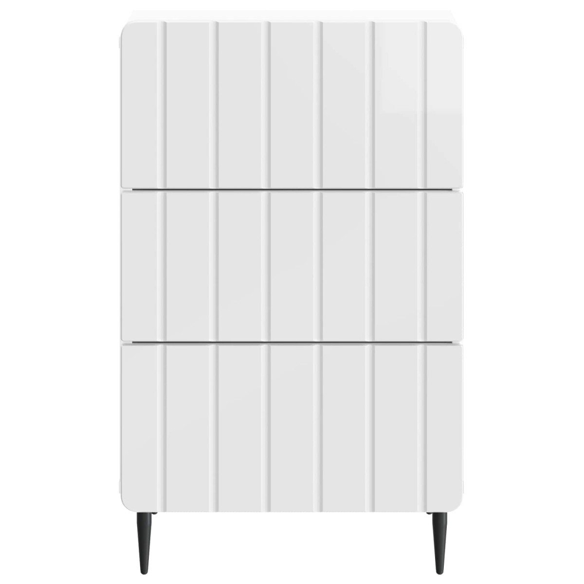 vidaXL Κομοδίνο Γυαλιστερό Λευκό 43x 41 x 68 εκ Επεξεργασμένο Ξύλο