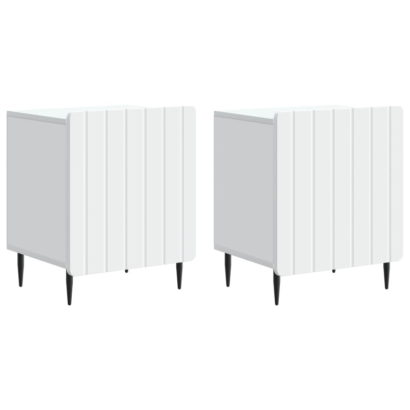 vidaXL Κομοδίνο 2 τεμ. Λευκό 43 x 34,5 x 52 εκ Επεξεργασμένο Ξύλο