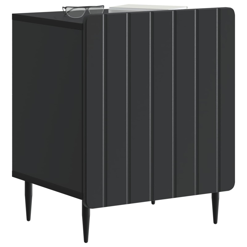 vidaXL Κομοδίνο Μαύρο 43 x 34,5 x 52 εκ Επεξεργασμένο Ξύλο