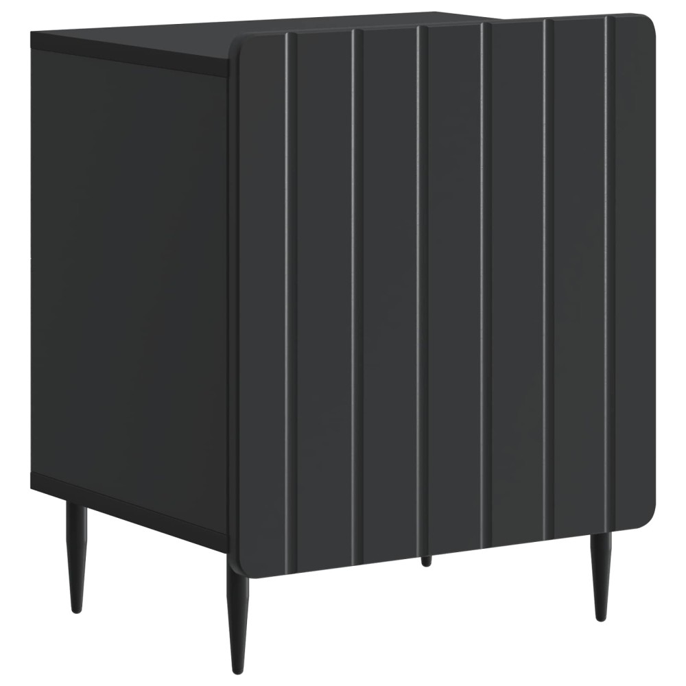 vidaXL Κομοδίνο Μαύρο 43 x 34,5 x 52 εκ Επεξεργασμένο Ξύλο