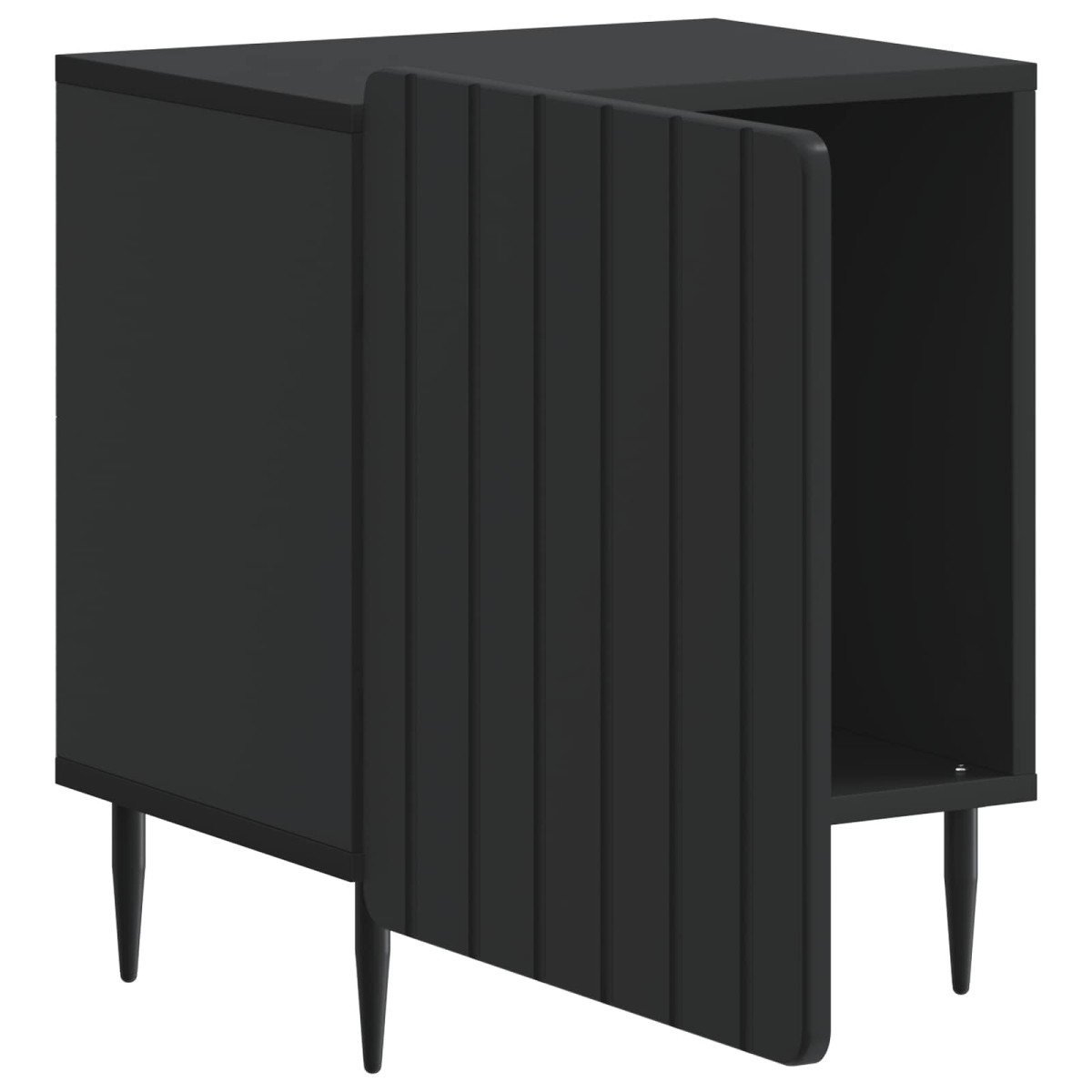 vidaXL Κομοδίνο Μαύρο 43 x 34,5 x 52 εκ Επεξεργασμένο Ξύλο