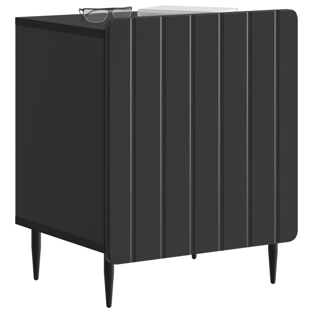 vidaXL Κομοδίνο 2 τεμ. Μαύρο 43 x 34,5 x 52 εκ Επεξεργασμένο Ξύλο