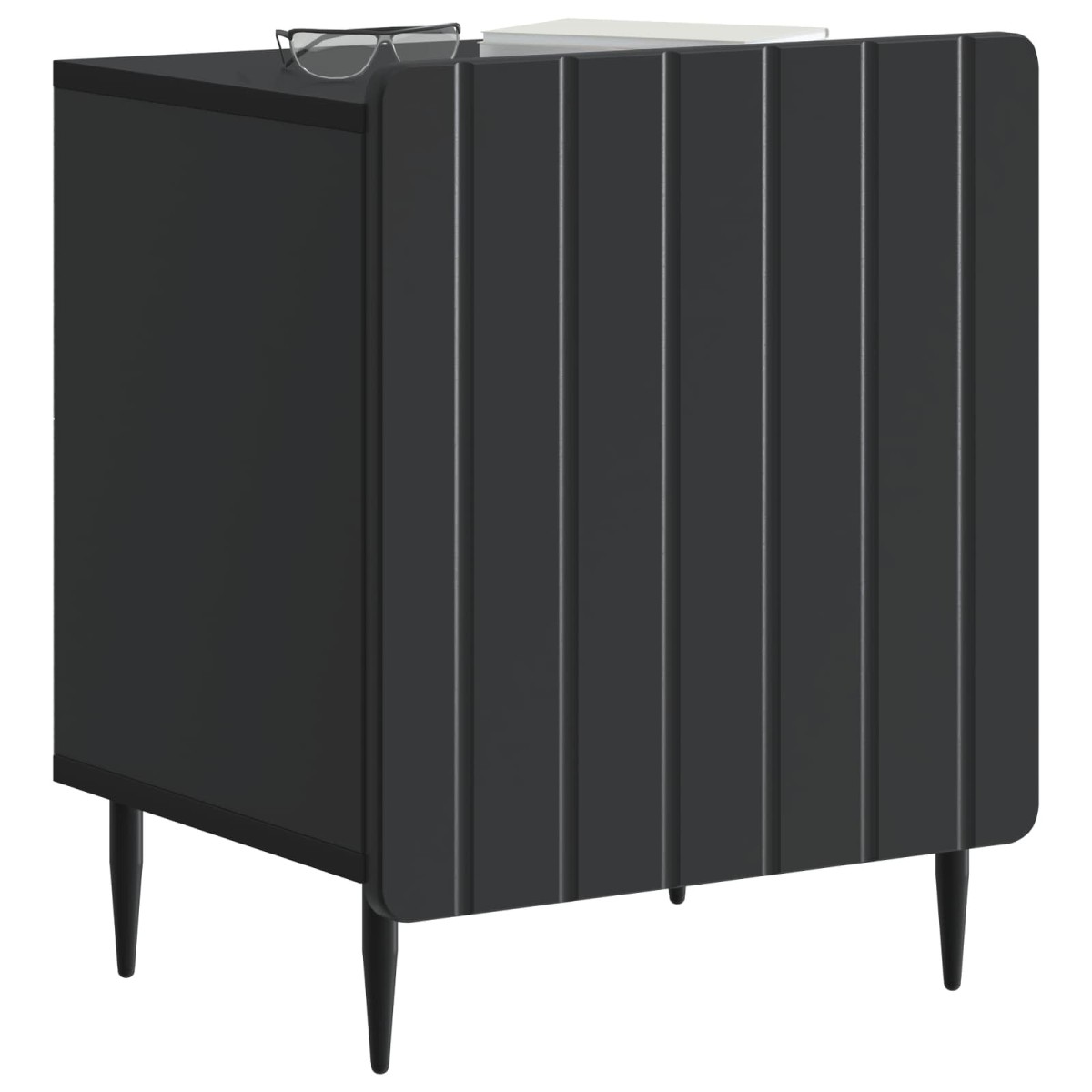vidaXL Κομοδίνο 2 τεμ. Μαύρο 43 x 34,5 x 52 εκ Επεξεργασμένο Ξύλο