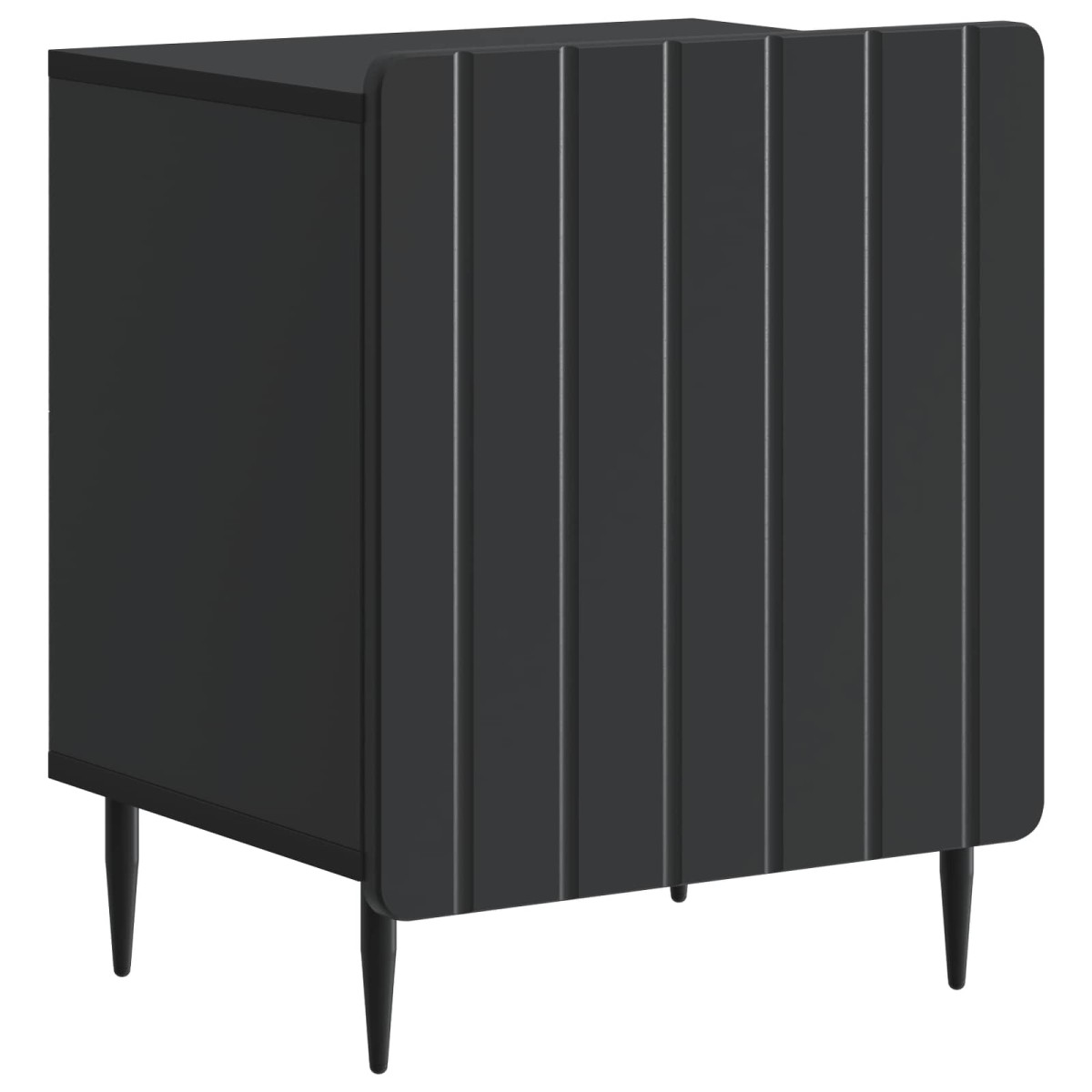 vidaXL Κομοδίνο 2 τεμ. Μαύρο 43 x 34,5 x 52 εκ Επεξεργασμένο Ξύλο