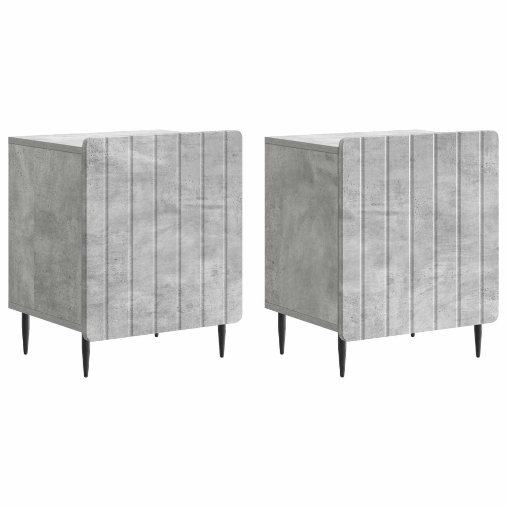 vidaXL Κομοδίνο 2 τεμ. Γκρι Σκυροδέματος 43 x 34,5 x 52 εκ