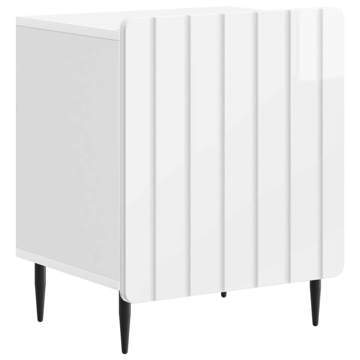 vidaXL Κομοδίνο Γυαλιστερό Λευκό 43 x 34,5 x 52 εκ Επεξεργασμένο Ξύλο