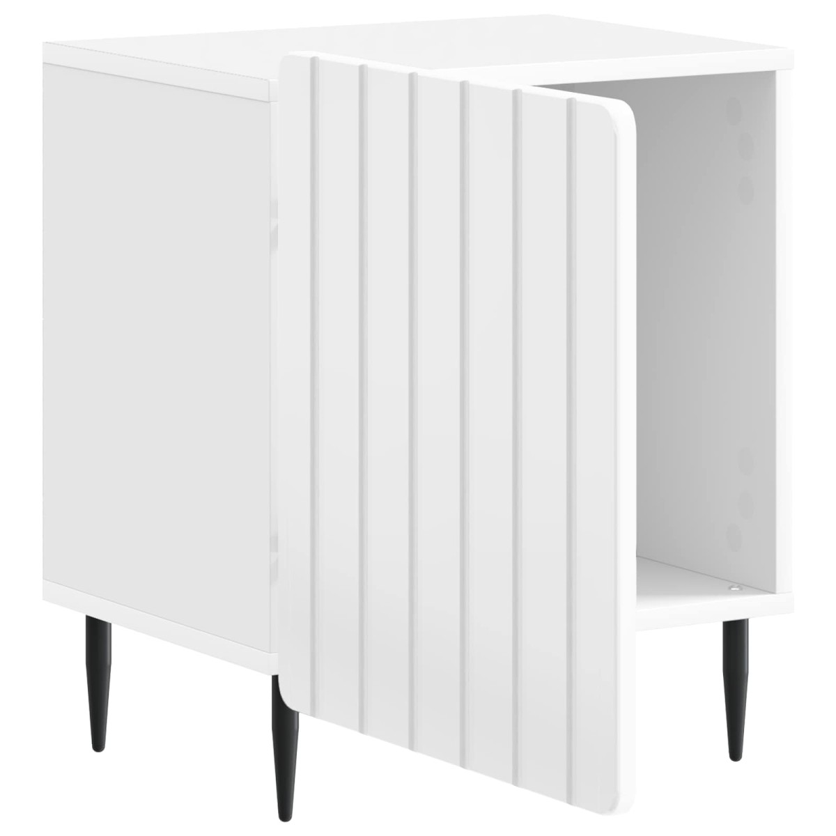 vidaXL Κομοδίνο Γυαλιστερό Λευκό 43 x 34,5 x 52 εκ Επεξεργασμένο Ξύλο