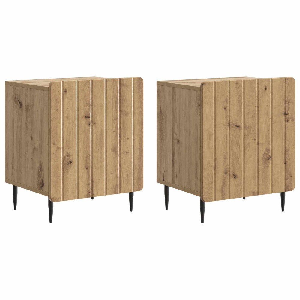 vidaXL Κομοδίνο 2 τεμ. Artisan Δρυς 43 x 34,5 x 52 εκ