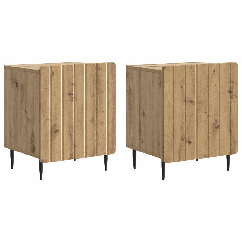 vidaXL Κομοδίνο 2 τεμ. Artisan Δρυς 43 x 34,5 x 52 εκ