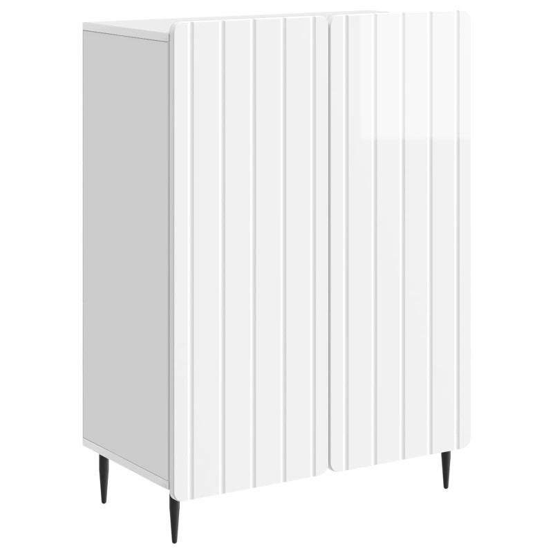 vidaXL Πλαϊνό γραφείο Γυαλιστερό Λευκό 66 x 34,5 x 92 εκ.
