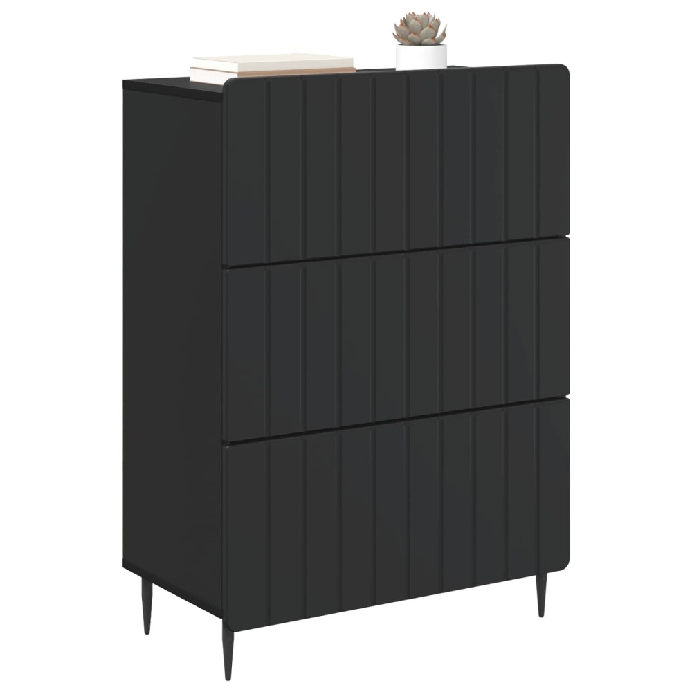 vidaXL Ντουλάπι με Συρτάρια Μαύρο 66 x 34,5 x 92 εκ.