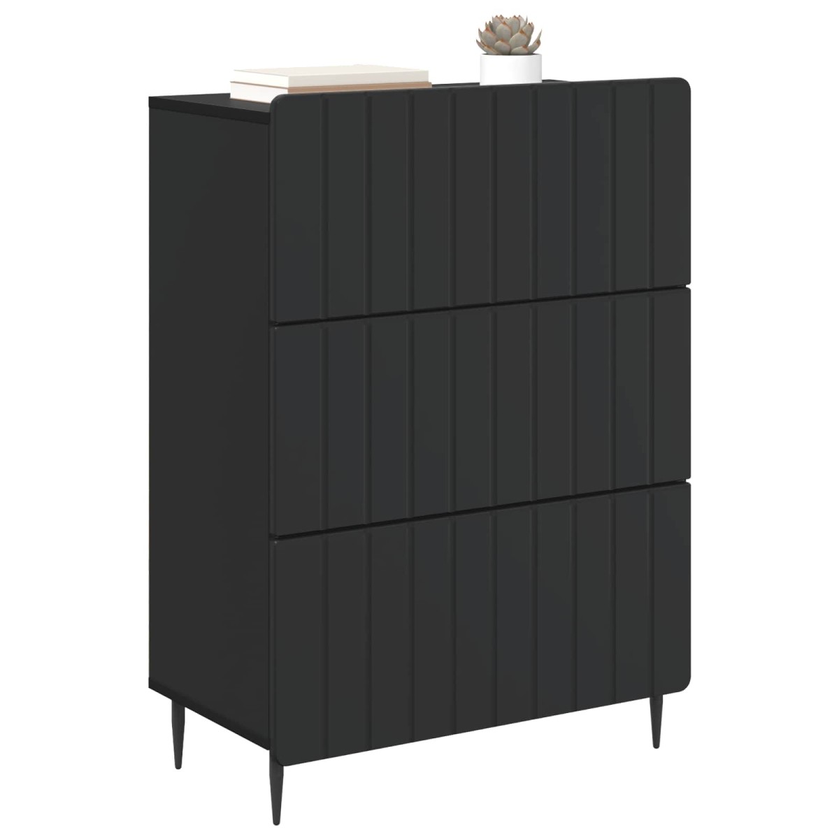 vidaXL Ντουλάπι με Συρτάρια Μαύρο 66 x 34,5 x 92 εκ.