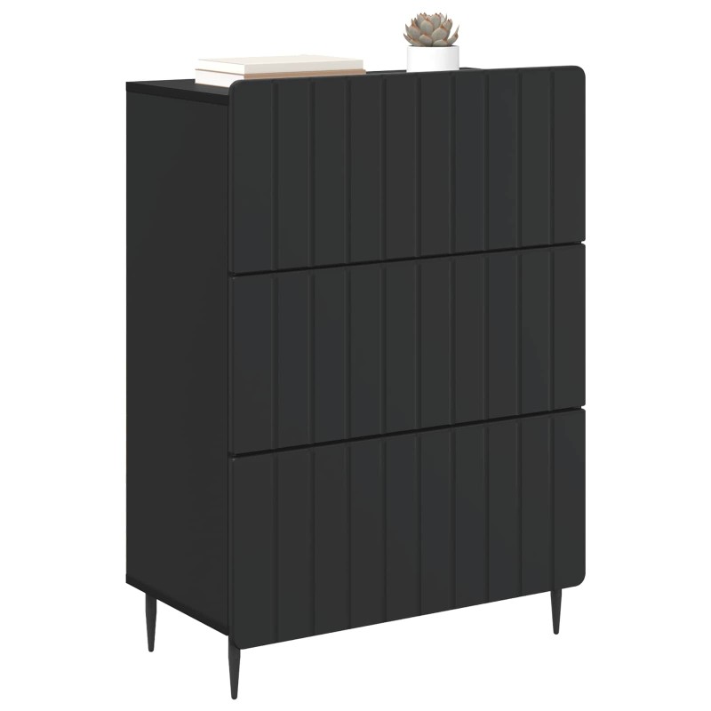 vidaXL Ντουλάπι με Συρτάρια Μαύρο 66 x 34,5 x 92 εκ.