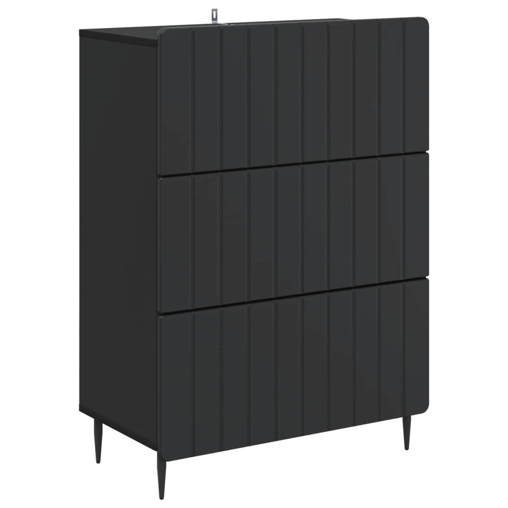 vidaXL Ντουλάπι με Συρτάρια Μαύρο 66 x 34,5 x 92 εκ.
