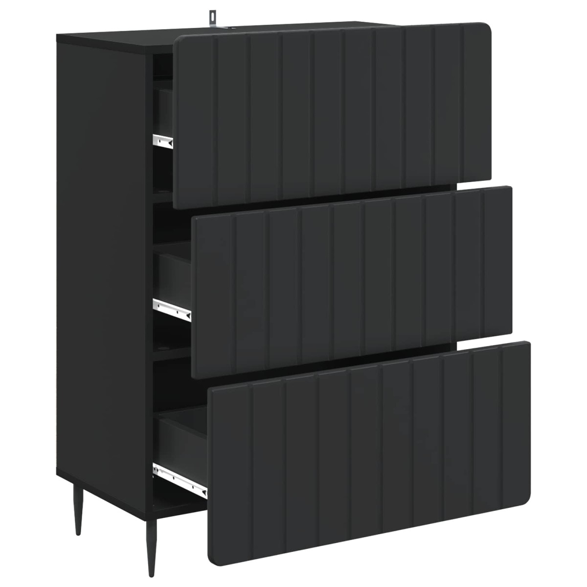 vidaXL Ντουλάπι με Συρτάρια Μαύρο 66 x 34,5 x 92 εκ.