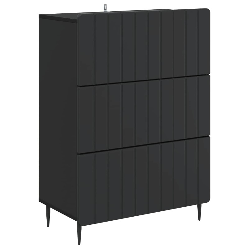 vidaXL Ντουλάπι με Συρτάρια Μαύρο 66 x 34,5 x 92 εκ.