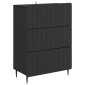 vidaXL Ντουλάπι με Συρτάρια Μαύρο 66 x 34,5 x 92 εκ.