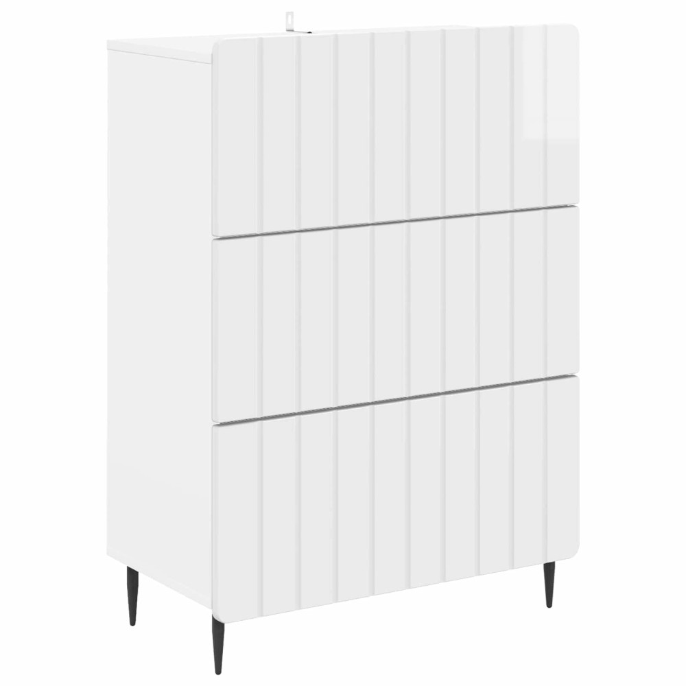 vidaXL Ντουλάπι με Συρτάρια Γυαλιστερό Λευκό 66 x 34,5 x 92 εκ.