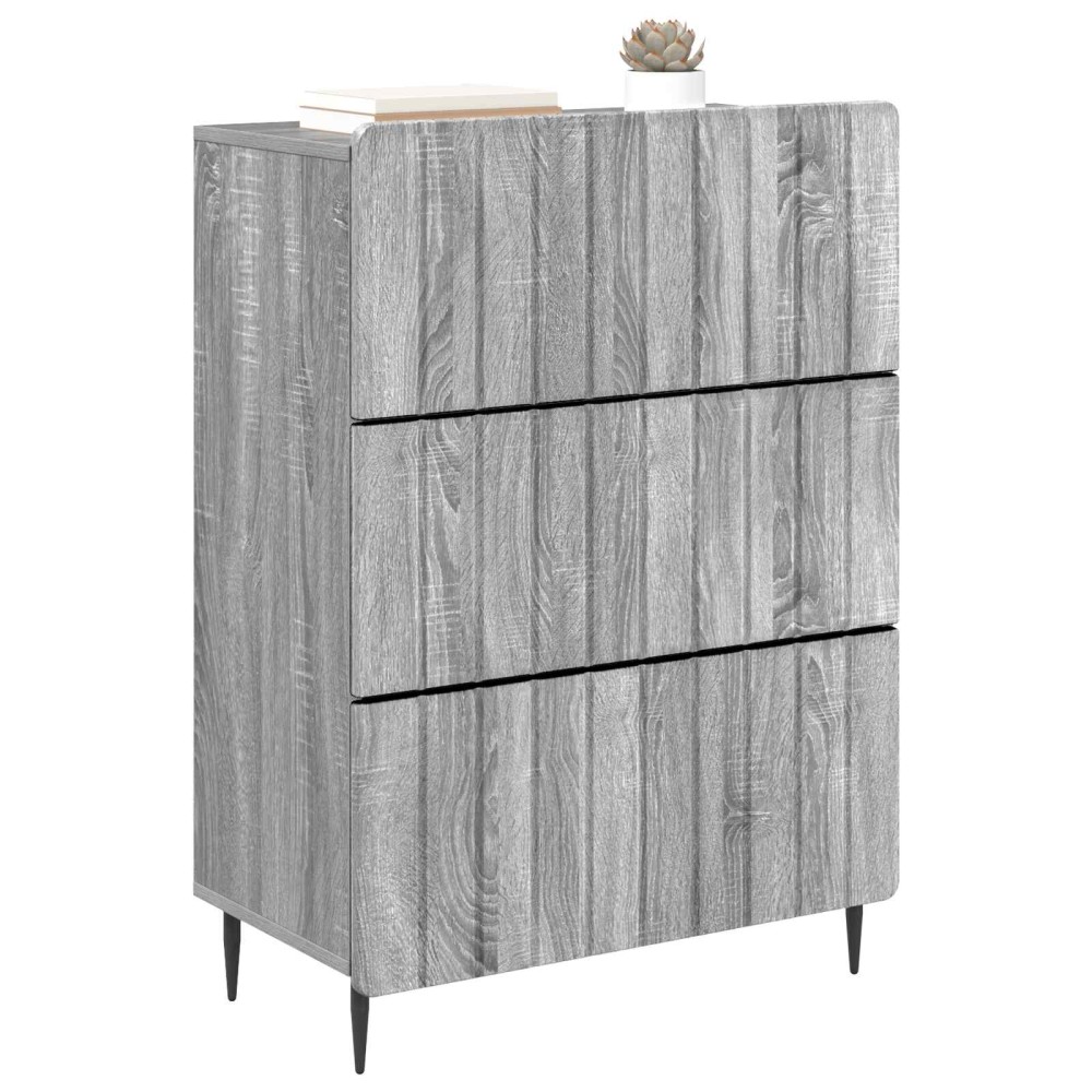 vidaXL Ντουλάπι με Συρτάρια Γκρι Sonoma 66 x 34,5 x 92 εκ.